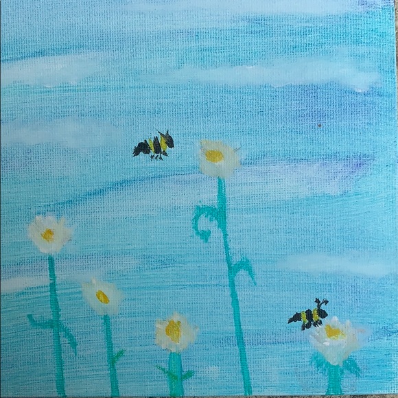 Bee with flower acrylic small portrait - Picture 3 of 3
